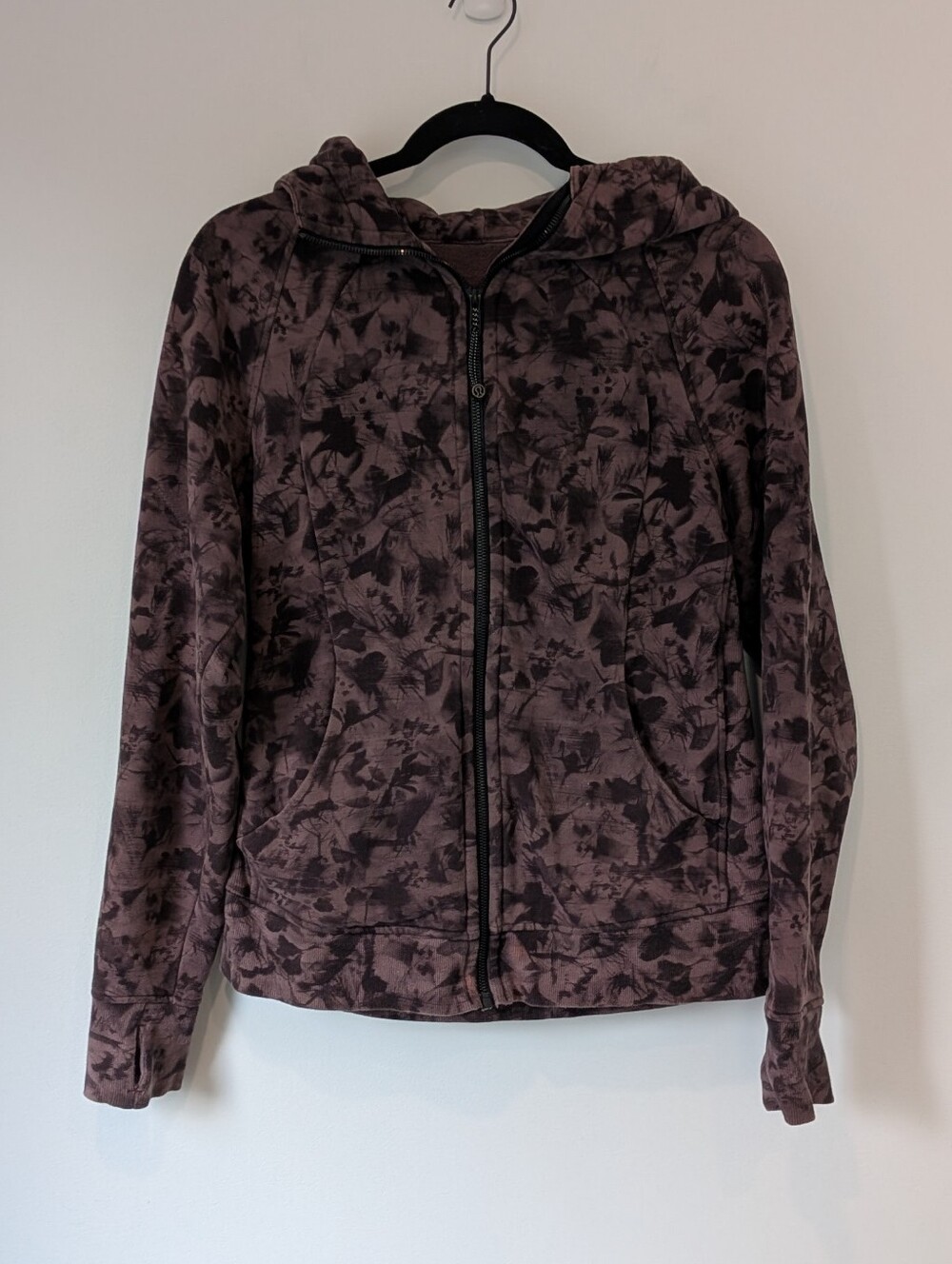 Lululemon Athletica Scuba Hoodie Mini Dusk Floral Antique Bark Black 10 - Picture 2 of 9